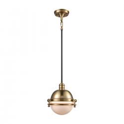 Riley 1 Light Pendant In Satin Brass And Oil Rubbed Bronze, (1) 60W A15